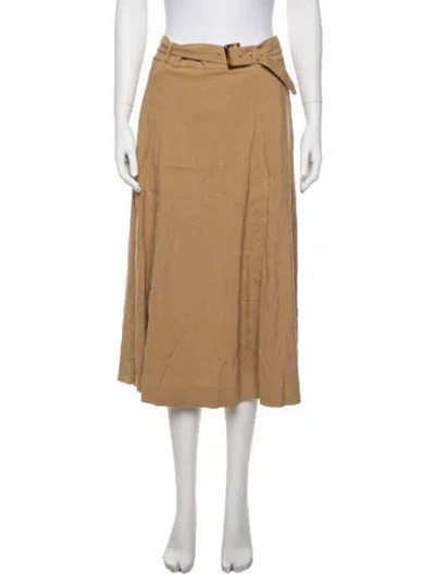 Pre-owned Veronica Beard Linen Midi Length Skirt In Neutral