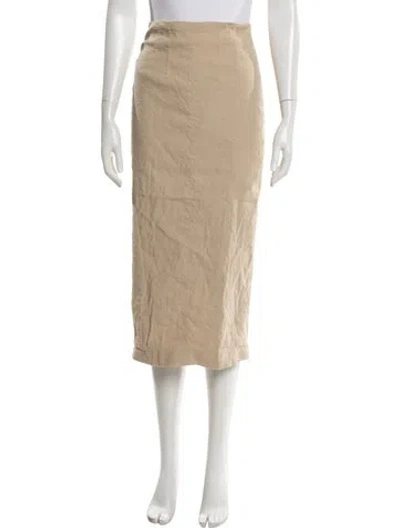 Pre-owned Veronica Beard Linen Midi Length Skirt In Neutral