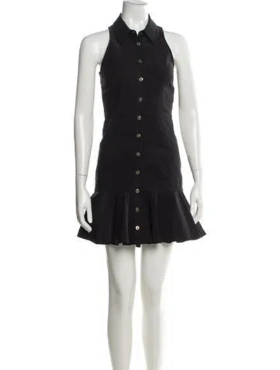 Pre-owned Veronica Beard Linen Mini Dress In Black