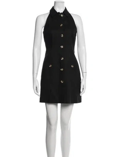 Pre-owned Veronica Beard Linen Mini Dress In Black