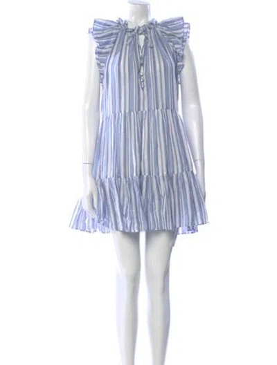 Pre-owned Veronica Beard Linen Mini Dress In Blue