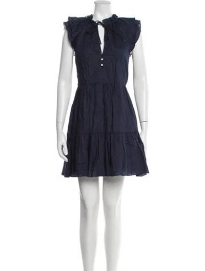 Pre-owned Veronica Beard Linen Mini Dress In Blue