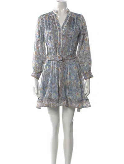 Pre-owned Veronica Beard Linen Mini Dress In Blue