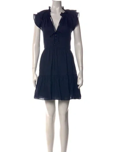 Pre-owned Veronica Beard Linen Mini Dress In Blue