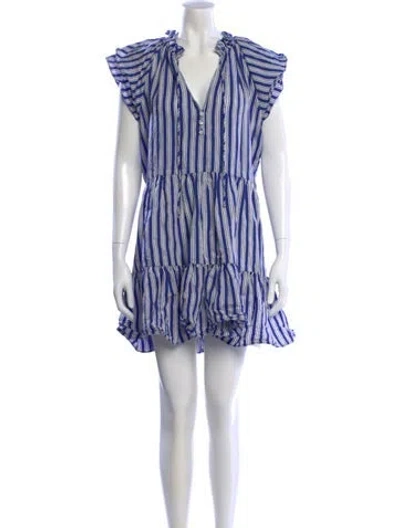 Pre-owned Veronica Beard Linen Mini Dress In Multi