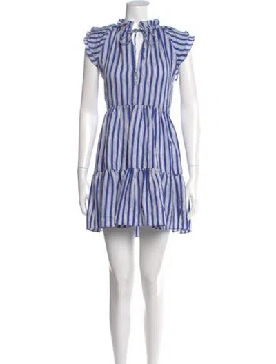 Pre-owned Veronica Beard Linen Mini Dress In Multi