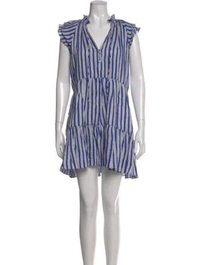 Pre-owned Veronica Beard Linen Mini Dress In Multi