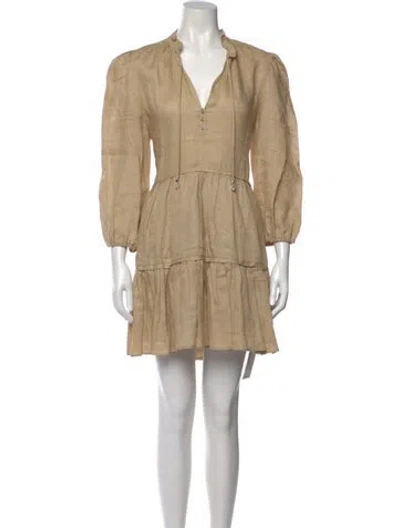 Pre-owned Veronica Beard Linen Mini Dress In Neutral