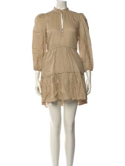 Pre-owned Veronica Beard Linen Mini Dress In Neutral