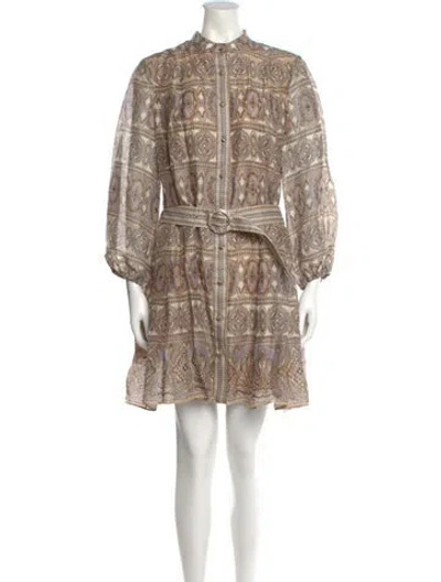 Pre-owned Veronica Beard Linen Mini Dress In Neutral