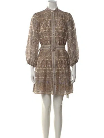 Pre-owned Veronica Beard Linen Mini Dress In Neutral