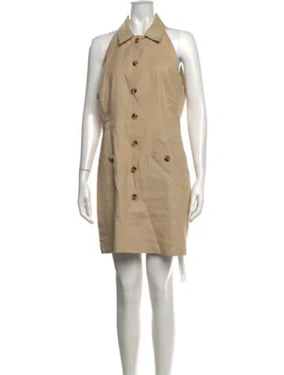 Pre-owned Veronica Beard Linen Mini Dress In Neutral