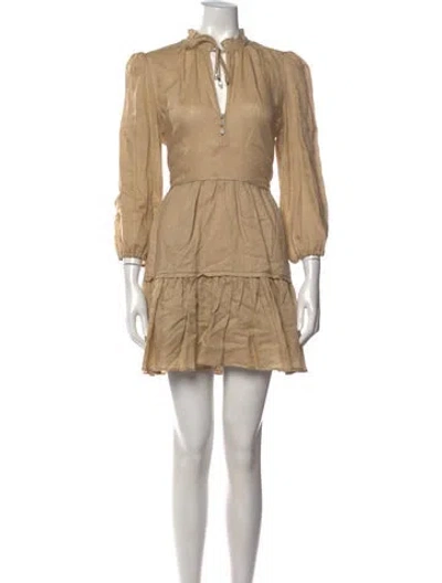 Pre-owned Veronica Beard Linen Mini Dress In Neutral