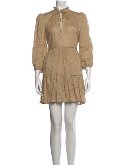 Pre-owned Veronica Beard Linen Mini Dress In Neutrals