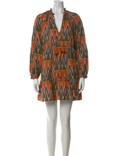 Pre-owned Veronica Beard Linen Mini Dress In Orange