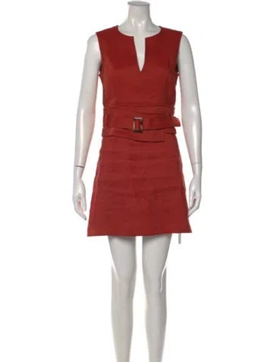 Pre-owned Veronica Beard Linen Mini Dress In Orange