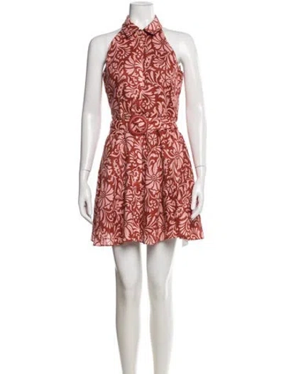 Pre-owned Veronica Beard Linen Mini Dress In Orange