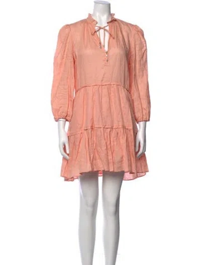 Pre-owned Veronica Beard Linen Mini Dress In Orange