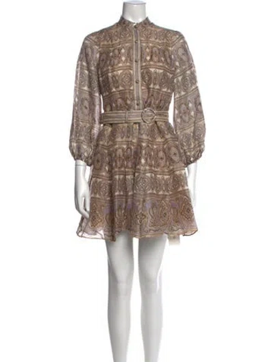 Pre-owned Veronica Beard Linen Mini Dress In Orange