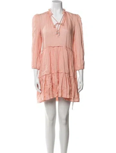 Pre-owned Veronica Beard Linen Mini Dress In Pink