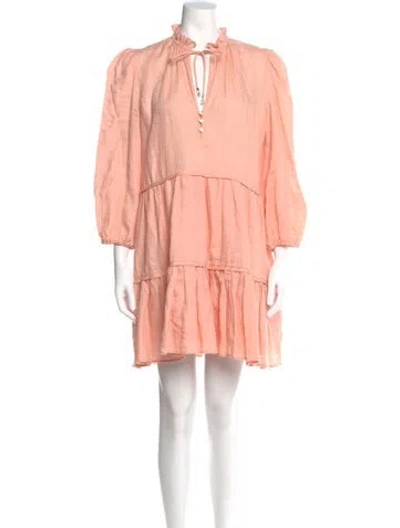 Pre-owned Veronica Beard Linen Mini Dress In Pink