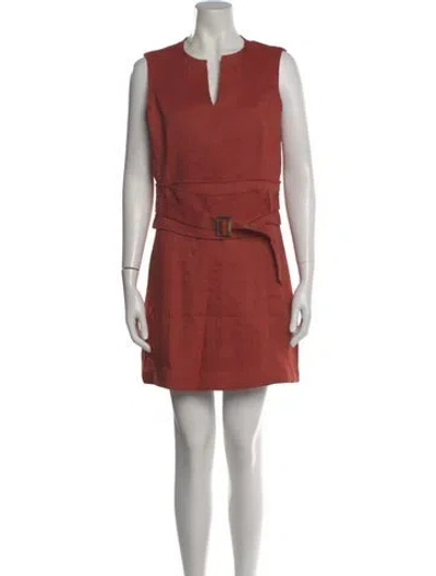 Pre-owned Veronica Beard Linen Mini Dress In Red