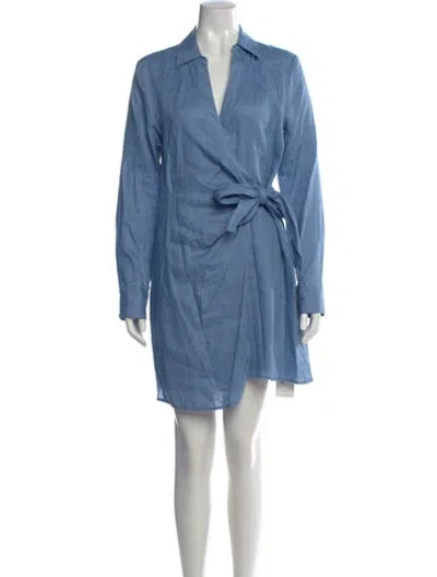 Pre-owned Veronica Beard Linen Mini Dress W/ Tags In Blue