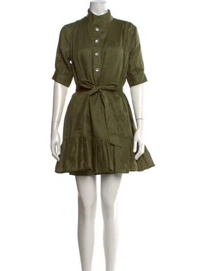 Pre-owned Veronica Beard Linen Mini Dress W/ Tags In Green