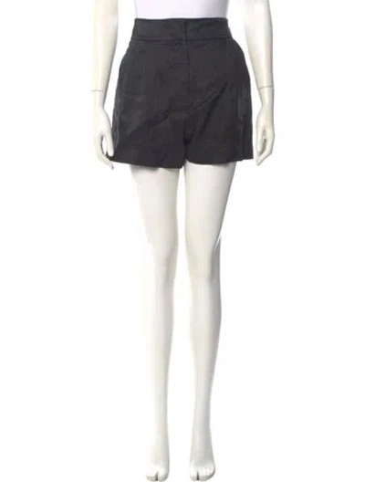 Pre-owned Veronica Beard Linen Mini Shorts In Black