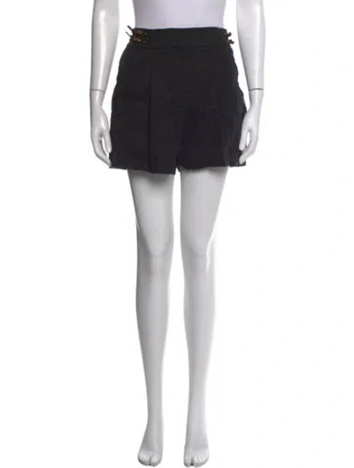 Pre-owned Veronica Beard Linen Mini Shorts In Black