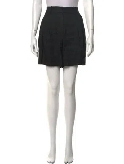 Pre-owned Veronica Beard Linen Mini Shorts In Black