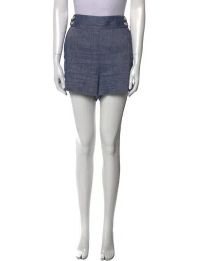 Pre-owned Veronica Beard Linen Mini Shorts In Blue