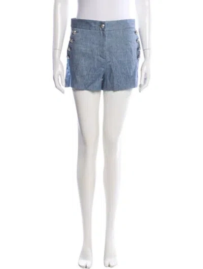 Pre-owned Veronica Beard Linen Mini Shorts In Blue