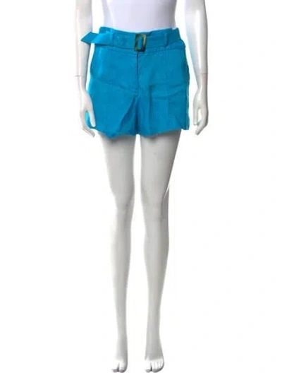 Pre-owned Veronica Beard Linen Mini Shorts In Blue