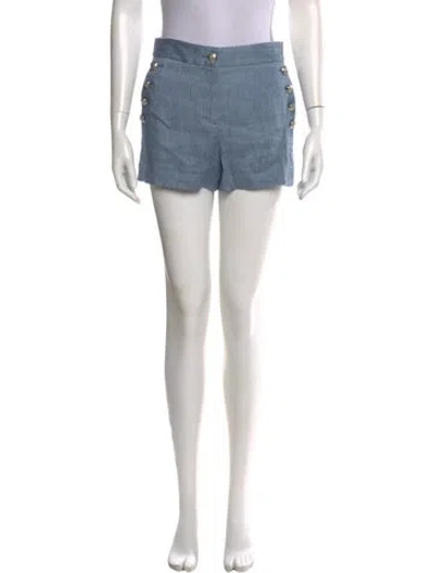 Pre-owned Veronica Beard Linen Mini Shorts In Blue