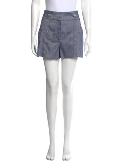 Pre-owned Veronica Beard Linen Mini Shorts In Blue