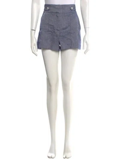 Pre-owned Veronica Beard Linen Mini Shorts In Blue