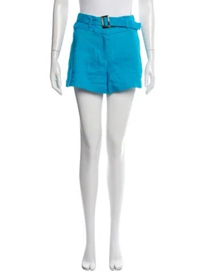 Pre-owned Veronica Beard Linen Mini Shorts In Blue