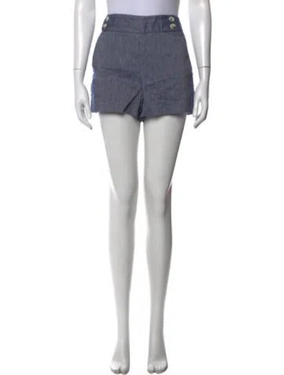 Pre-owned Veronica Beard Linen Mini Shorts In Blue