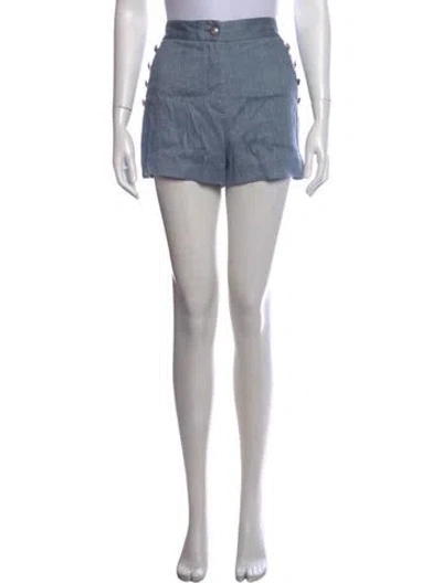 Pre-owned Veronica Beard Linen Mini Shorts In Blue