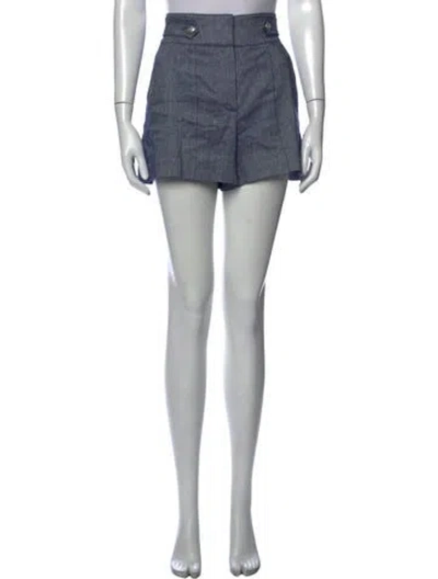 Pre-owned Veronica Beard Linen Mini Shorts In Blue