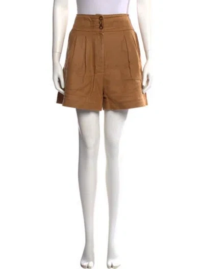 Pre-owned Veronica Beard Linen Mini Shorts In Brown