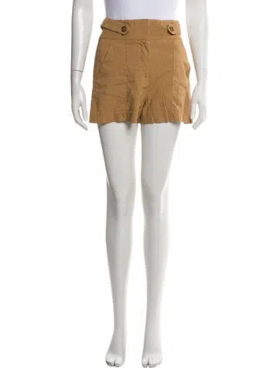 Pre-owned Veronica Beard Linen Mini Shorts In Brown