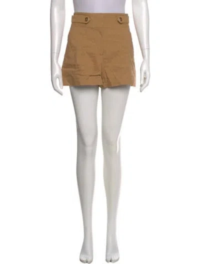 Pre-owned Veronica Beard Linen Mini Shorts In Brown
