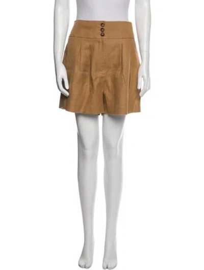Pre-owned Veronica Beard Linen Mini Shorts In Brown