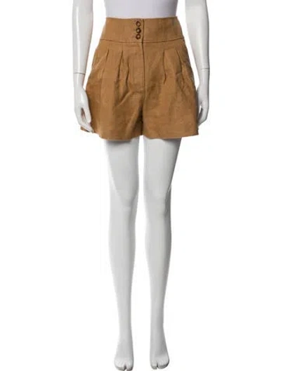 Pre-owned Veronica Beard Linen Mini Shorts In Brown