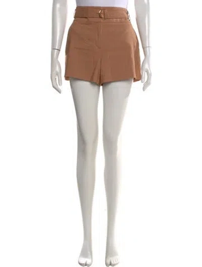 Pre-owned Veronica Beard Linen Mini Shorts In Brown