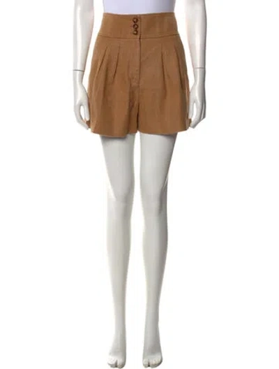 Pre-owned Veronica Beard Linen Mini Shorts In Brown