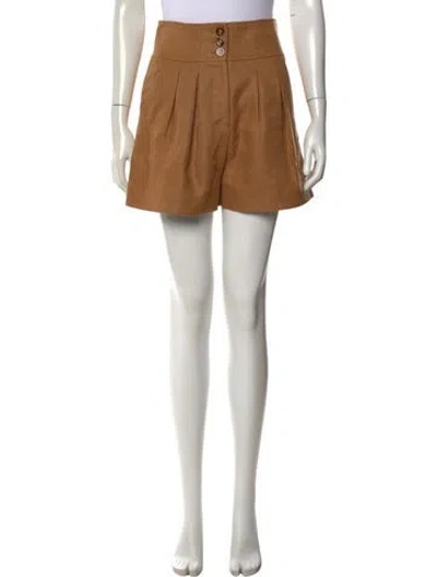 Pre-owned Veronica Beard Linen Mini Shorts In Brown