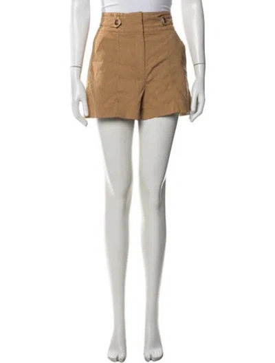 Pre-owned Veronica Beard Linen Mini Shorts In Brown
